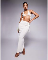 Wanderdoll - Delilah Knitted Corsage Detail Maxi Skirt Co-ord - Lyst