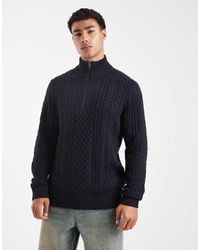 Jack & Jones - Premium Cable Knit Half Zip Jumper - Lyst