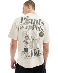 Bershka - Plants Back Graphic T-shirt - Lyst