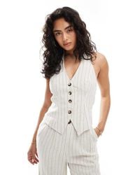 Miss Selfridge - Co-Ord Tailored Linen Waistcoat - Lyst