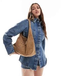 Pull&Bear - Faux Suede Tote Bag With Stud Detail - Lyst