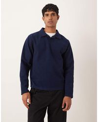 ASOS - Relaxed Fixed Hem Sweatshirt With Wool Look - Lyst