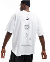 ASOS - T-shirt oversize bianca con stampa celestiale sul retro - Lyst