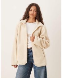 ASOS - Borg Zip Through Fleece - Lyst