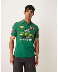 Polo Ralph Lauren - Polo De Corte Clásico Con Estampado En La Espalda Y El Pecho Del Logo De Estilo Carreras De Piqué De - Lyst