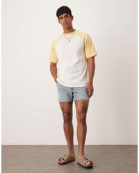 ASOS - Shorter Length Slim Denim Shorts With Rip Detail - Lyst