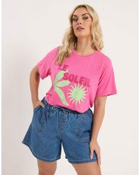 Yours Clothing - Denim Tie Waist Shorts - Lyst