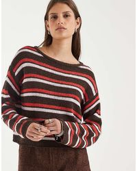 ONLY - Wide Neck Light Knit Top - Lyst