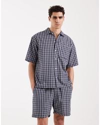 Redefined Rebel - Slade Comfort Fit Checked Shorts Co-ord - Lyst