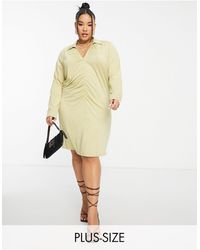 Vero Moda - Ruched Front Mini Shirt Dress - Lyst