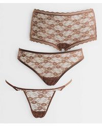 ASOS - 'The Essentials' 3 Pack Lace Tanga Thong, Brazilian & Boxer Short - Lyst