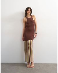 TOPSHOP - Knitted Strap Back Full Skirt Maxi Dress - Lyst