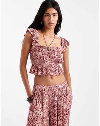 Stradivarius - Cropped Milkmaid Top Co-Ord - Lyst