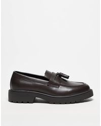 ASOS - Mocassini Marroni Con Nappe - Lyst