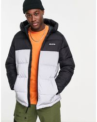 Hollister Hooded Puffer Jacket Icon Logo In Black for Men | Lyst