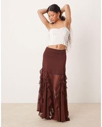 Miss Selfridge - Godet Insert Maxi Skirt - Lyst