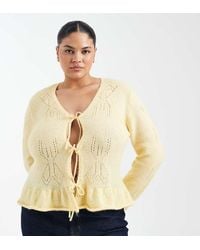 ONLY - Gebreid Vest Met Gestrikte Voorkant - Lyst