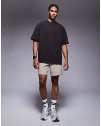 4505 - Camiseta Marrón Lavado Extragrande De Algodón Grueso Con Acabado De Secado Rápido Icon De - Lyst