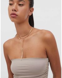 Stradivarius - Collier chaîne long multi-rangs - doré - Lyst