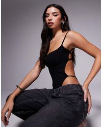 Tiger Mist - Minerva Square Neck Slinky Cami Strappy Thong Detail Body - Lyst