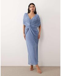 ASOS - Twist Plunge Cape Maxi Dress - Lyst