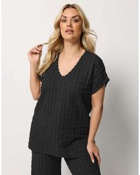 Yours Clothing - Bubble Textured Top & Trousers Set - Lyst