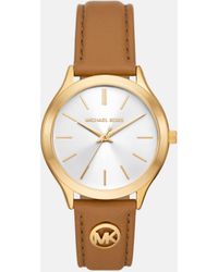 Michael Kors - – slim runway – damenuhr mit lederarmband - Lyst