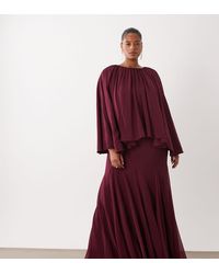 ASOS - Asos Design Curve Full Volume Cape Maxi Dress With Godets - Lyst
