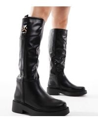 SEQWL Wide Fit - Knee High Flat Riding Boots - Lyst