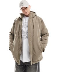 Hollister - – wattierter parka aus schwerem fleece - Lyst