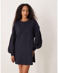 ASOS - Cotton Trapeze Sweat Mini Dress - Lyst