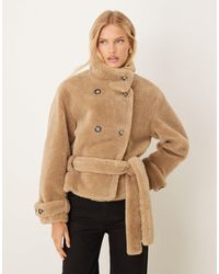 ASOS - Borg Cropped Trench Coat - Lyst