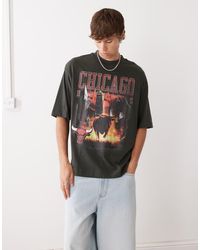 KTZ - Camiseta Lavado Extragrande Con Estampado De Los Chicago Bulls De - Lyst