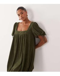 ASOS - Asos Design Curve Cord Square Neck Bubble Mini Dress - Lyst