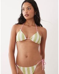 Brave Soul - Triangle Bikini Top With Bow Detailing - Lyst