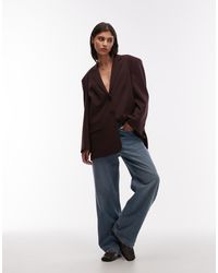 ASOS - Americana Extragrande Con Botonadura Simple De -Morado - Lyst