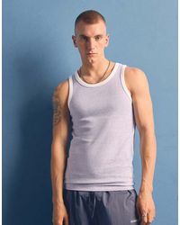 Bershka - Contrast Rib Vest Top - Lyst