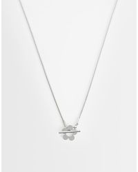 ASOS - Short Necklace With Flower T-bar Design - Lyst