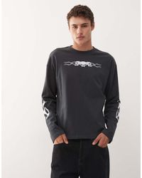Weekday - Great Boxy Long Sleeve T-shirt With Skull Graphic Prints - Lyst