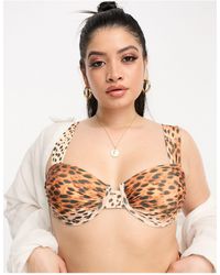 River Island - Animal Print Balconette Bikini Top - Lyst
