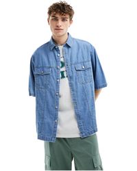 ASOS - Short Sleeve Oversized Denim Shirt - Lyst
