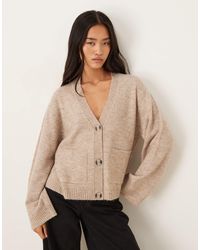 Gina Tricot - Relaxed Knitted Cardigan With Pockets - Lyst