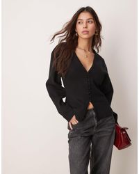 Gina Tricot - Sculpt Shaped Knit Button Up Cardigan - Lyst