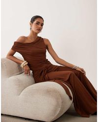ASOS - Linen Look Sarong Detail Wide Leg Trouser Co-ord - Lyst