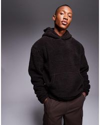 ASOS - – kastiger oversize-kapuzenpullover aus teddyfell - Lyst