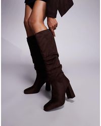 SIMMI - Simmi london – hanzel – geraffte, kniehohe stiefel aus wildlederimitat - Lyst