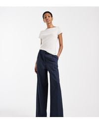 ASOS - Pantalones De Sastre De Talle Bajo Y Corte Masculino De Pernera Ancha Con Raya Diplomática De Asos Design Tall - Lyst