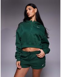 Nike - Phoenix Fleece Oversized Cropped Hoodie - Lyst