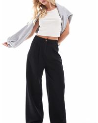 Miss Selfridge - Pantaloni Sartoriali A Fondo Ampio Neri - Lyst