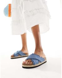 ASOS - Jessie Flatform Cross Strap Espadrille Sandals - Lyst